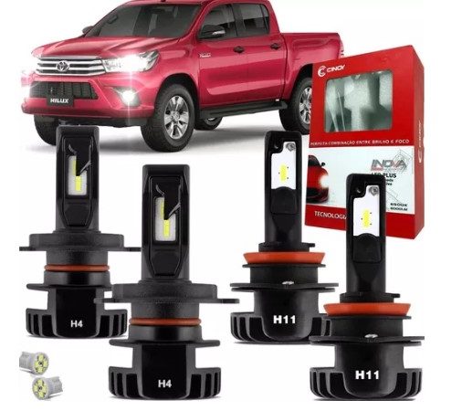 Lampada Super Led Plus Toyota Hilux 2017 Farol E Milha